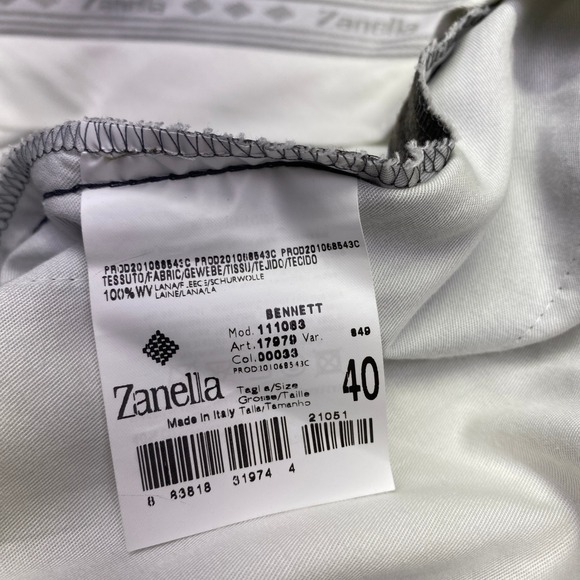 Zanella Bennett Vitale Barberis Canonico Wool Trouser Men Sz 40 Italy Super 120s - Picture 7 of 10